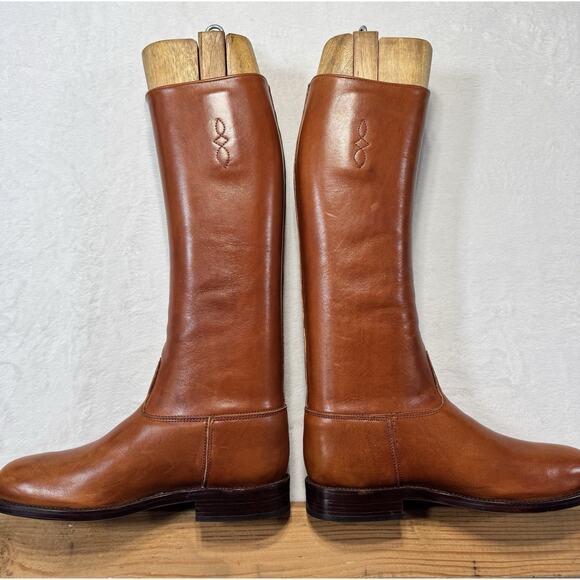 Vogel Custom Equestrian Dress Boots In Cognac Leather Est -M 10.5 W 11.5 Narrow - Picture 10 of 10
